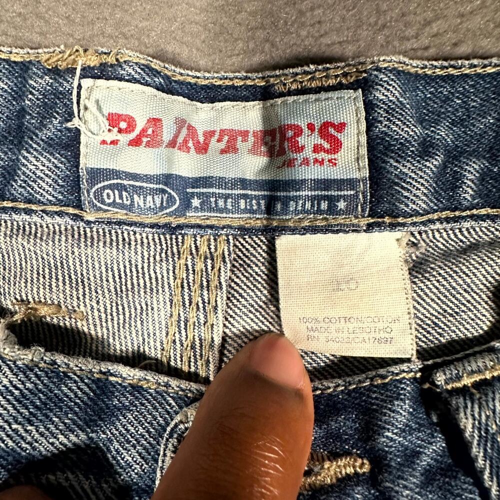 VTG Y2K Old Navy Painters Jeans Womens 10 Blue Denim Carpenter Utility Workwear - Picture 4 of 8